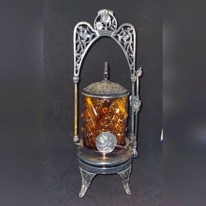 Victorian Era, Antique, Silver Pickle Caster, dinnerware service ware.